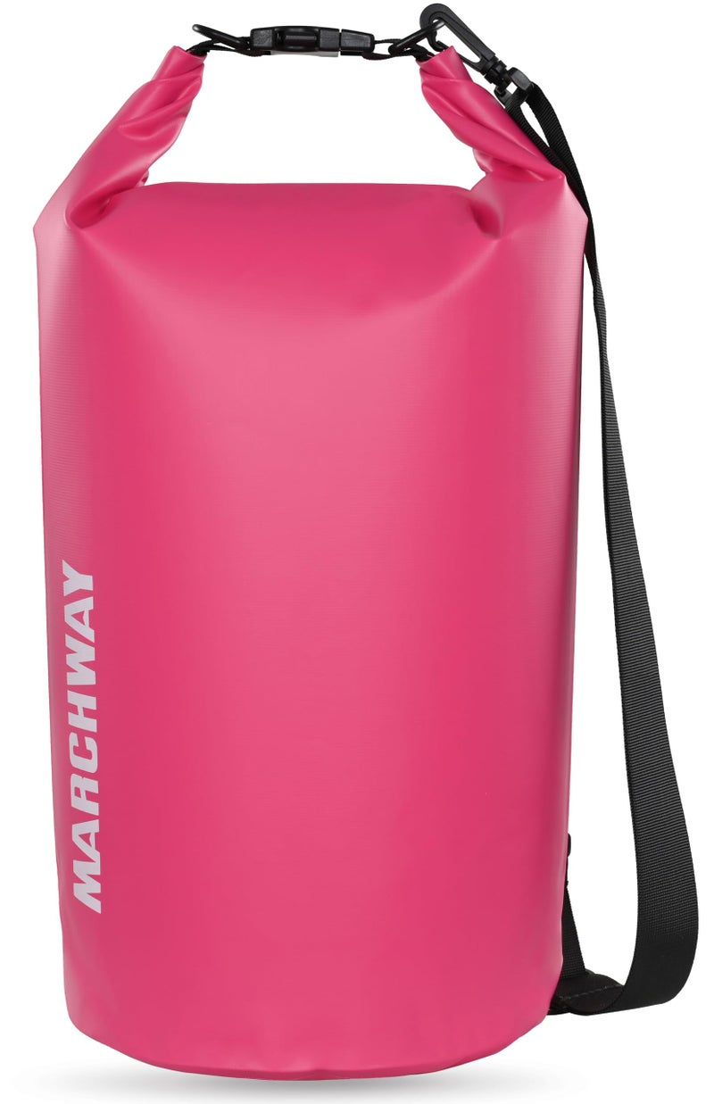MARCHWAY Floating Waterproof Dry Bag Backpack 5L/10L/20L/30L/40L, Roll Top Sack Keeps Gear Dry for Kayaking, Rafting, Boating, Swimming, Camping, Hiking, Beach, Fishing (Pink, 20L) - Image 1